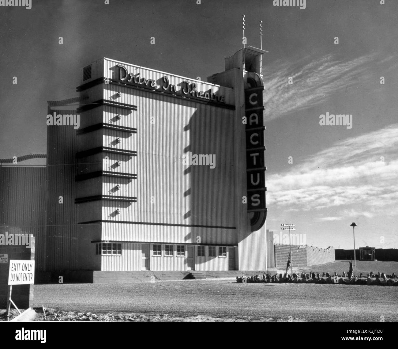 DRIVE IN CINEMA CACTUS TEXAS Foto Stock