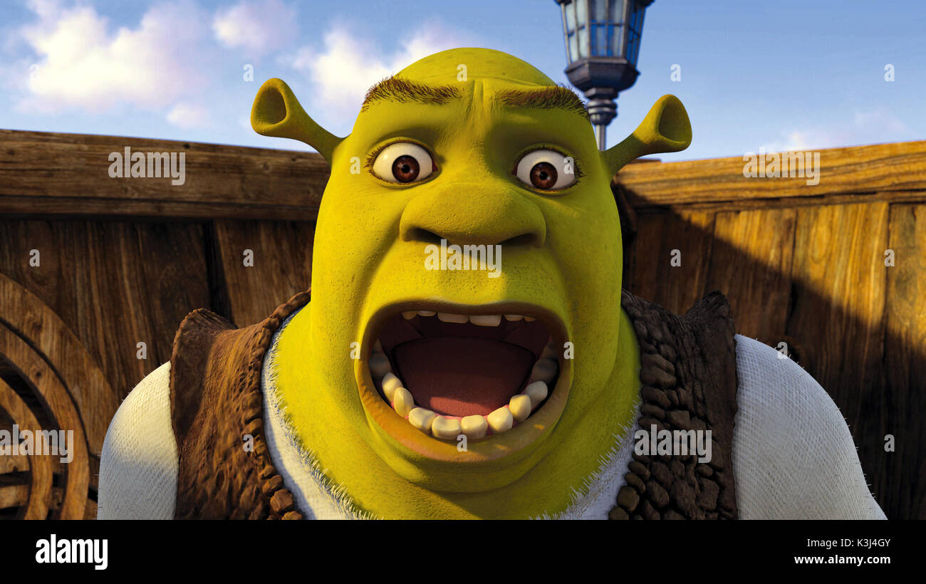 Shrek è indebitamente allarmato in DreamWorks? SHREK terzo, che deve essere rilasciato da Paramount Pictures nel maggio 2007. DreamWorks Animation S.K.G. Presenta un PDI/DreamWorks Produzione, ?Shrek Terzo.? Diretto da Chris Miller, il film presenta il talento vocale di Mike Myers, Eddie Murphy, Cameron Diaz, Antonio Banderas, Rupert Everett, Justin Timberlake, Julie Andrews, John Cleese, Eric Idle, Cheri Oteri, Am data: 2007 Foto Stock