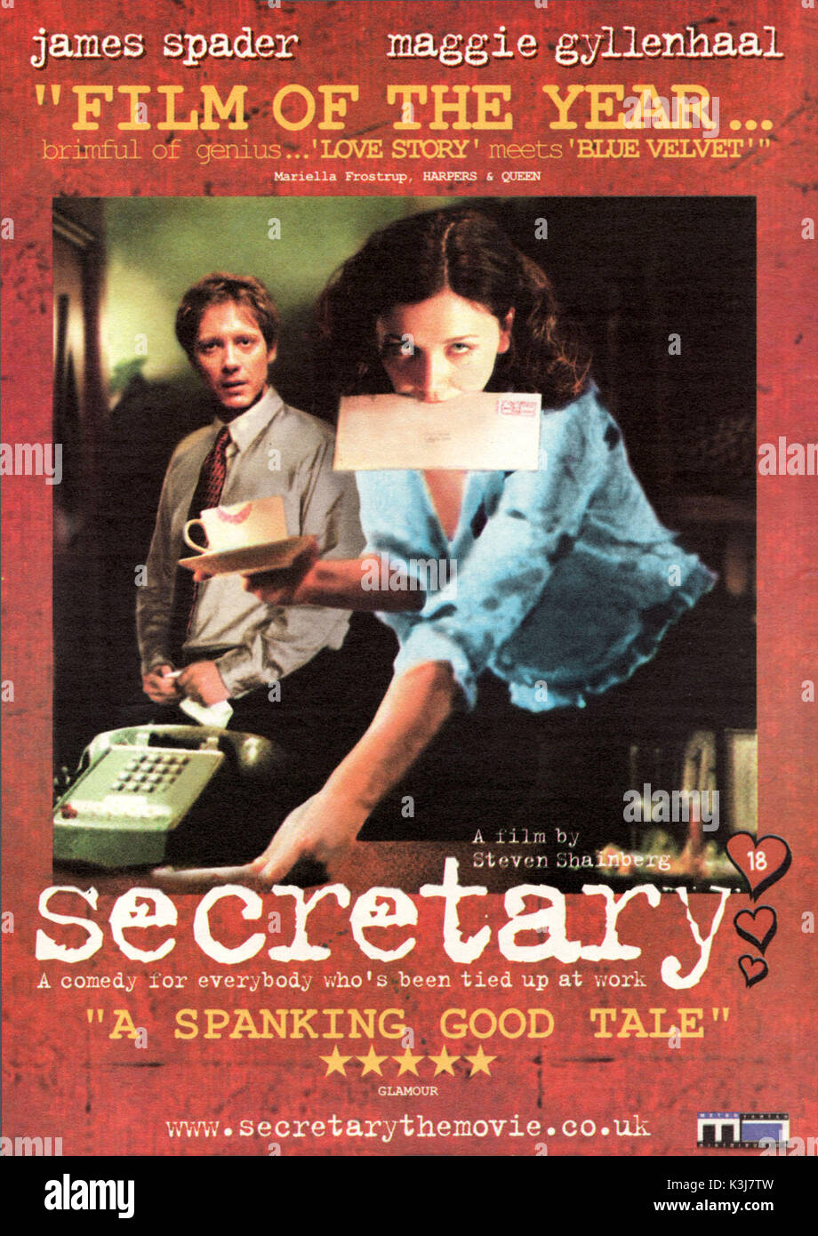 Segretario James Spader, Maggie Gyllenhaal data: 2002 Foto Stock