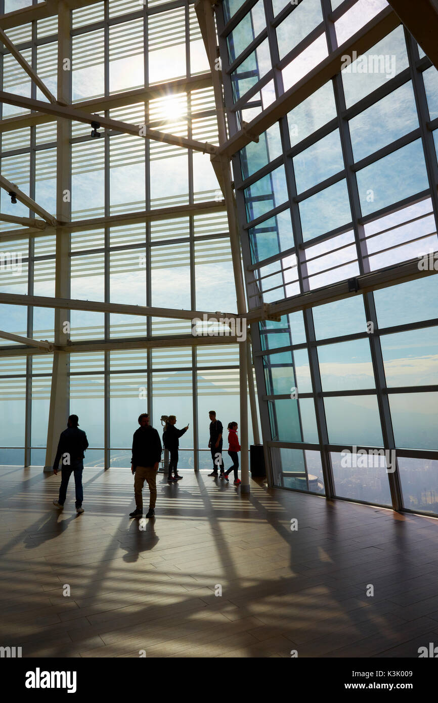 Piattaforma di Osservazione presso il Gran Torre Costanera Tower, La Costanera, La Costanera Center, Santiago del Cile Foto Stock