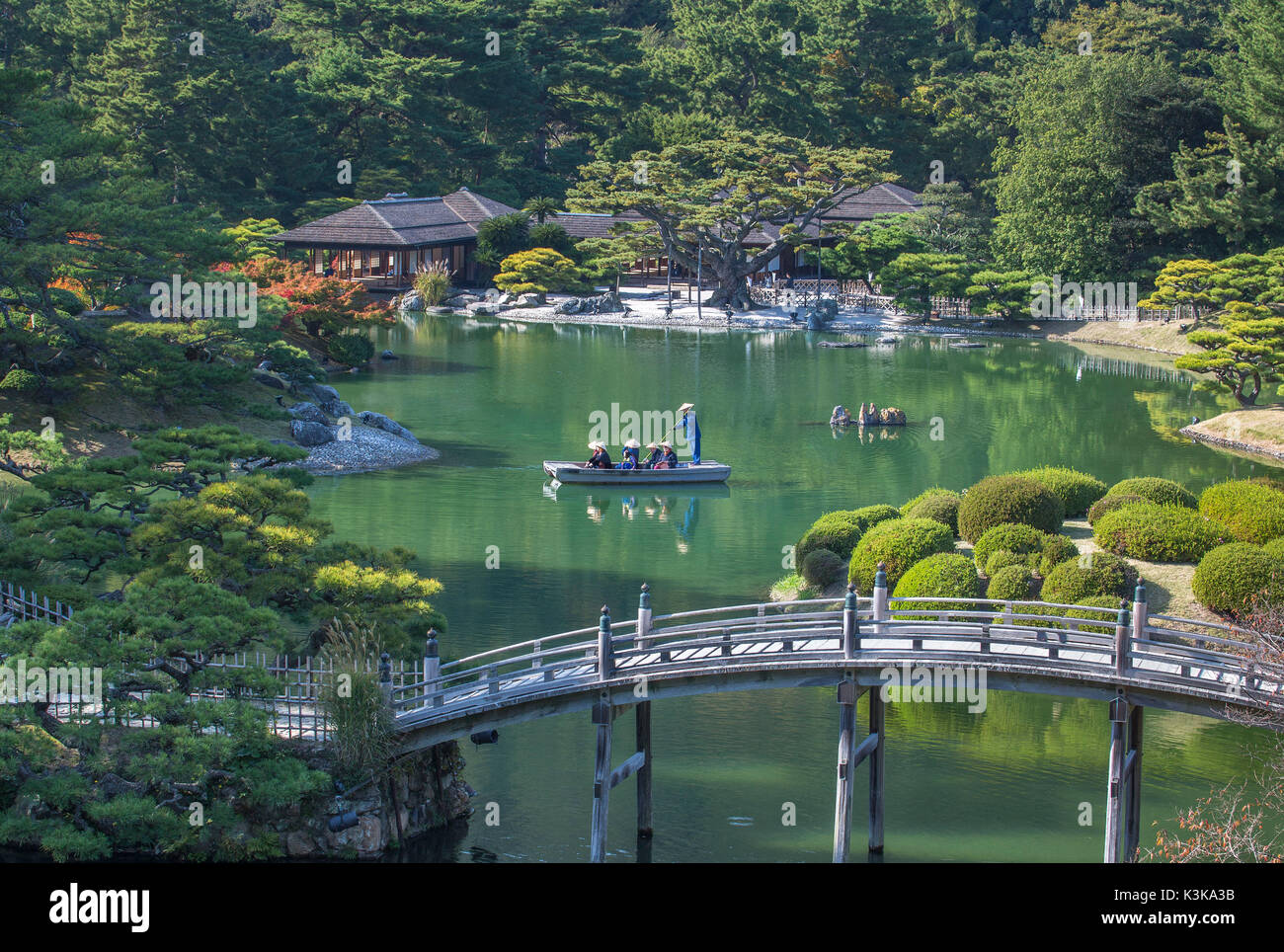 Giappone, Shikoku Isola, Takamatsu City, Ritsurin Koen Garden Foto Stock