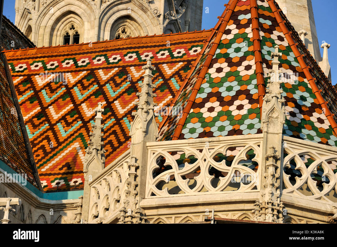 Ungheria, Budapest, quartiere Buda, Saint-Mathias chiesa, la collina del castello sono classificati come patrimonio mondiale dall' UNESCO Foto Stock