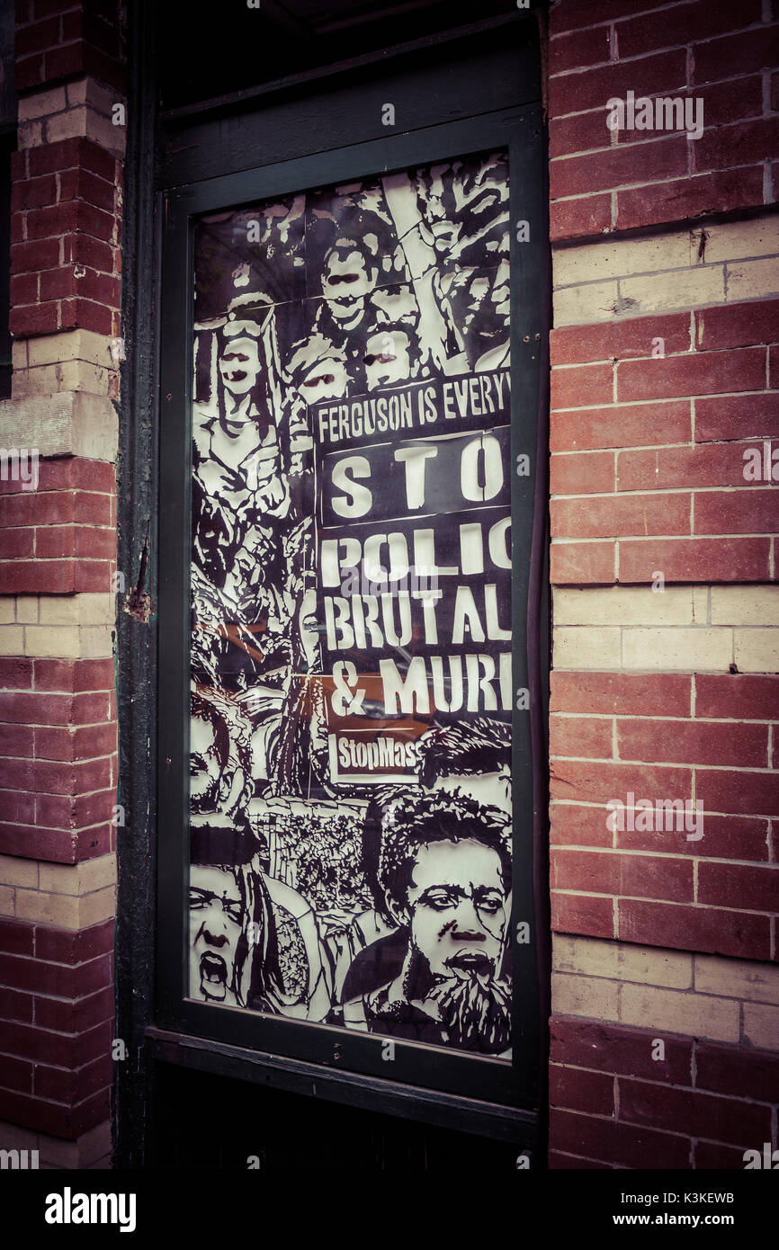 Azione nazionale contro la brutalità della polizia e omicidio, Ferguson è ovunque, gente nera, Manhattan, New York, Stati Uniti d'America Foto Stock