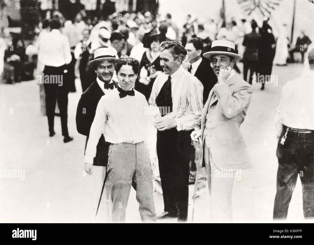 Da sinistra - , Charles Chaplin, Mack Sennett, D.W.Griffith Foto Stock