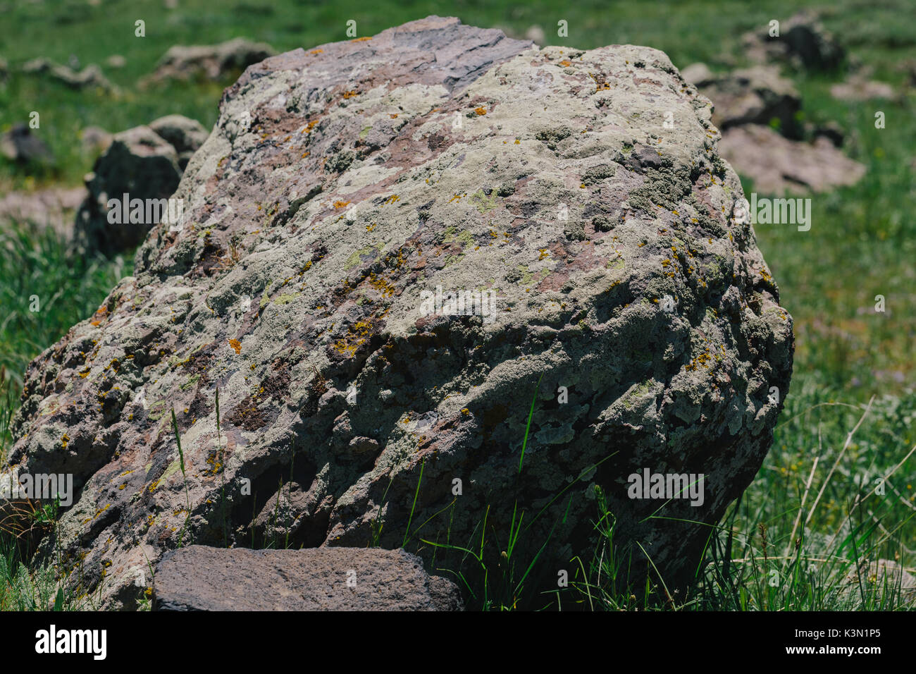 Antica pietra close-up Armenia Foto Stock