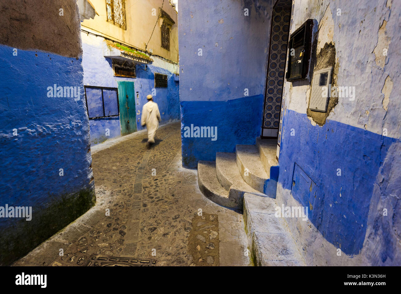 Chefchaouen, Marocco. La medina di blu. Foto Stock