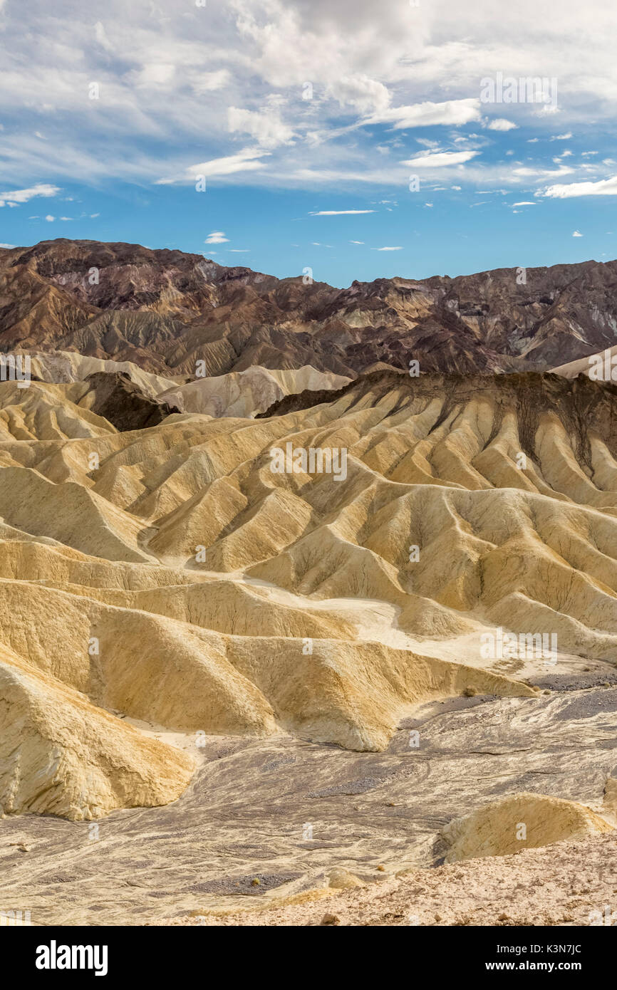 Panorama da Zabriskie Point. Parco Nazionale della Valle della Morte, Inyo County, California, Stati Uniti d'America. Foto Stock