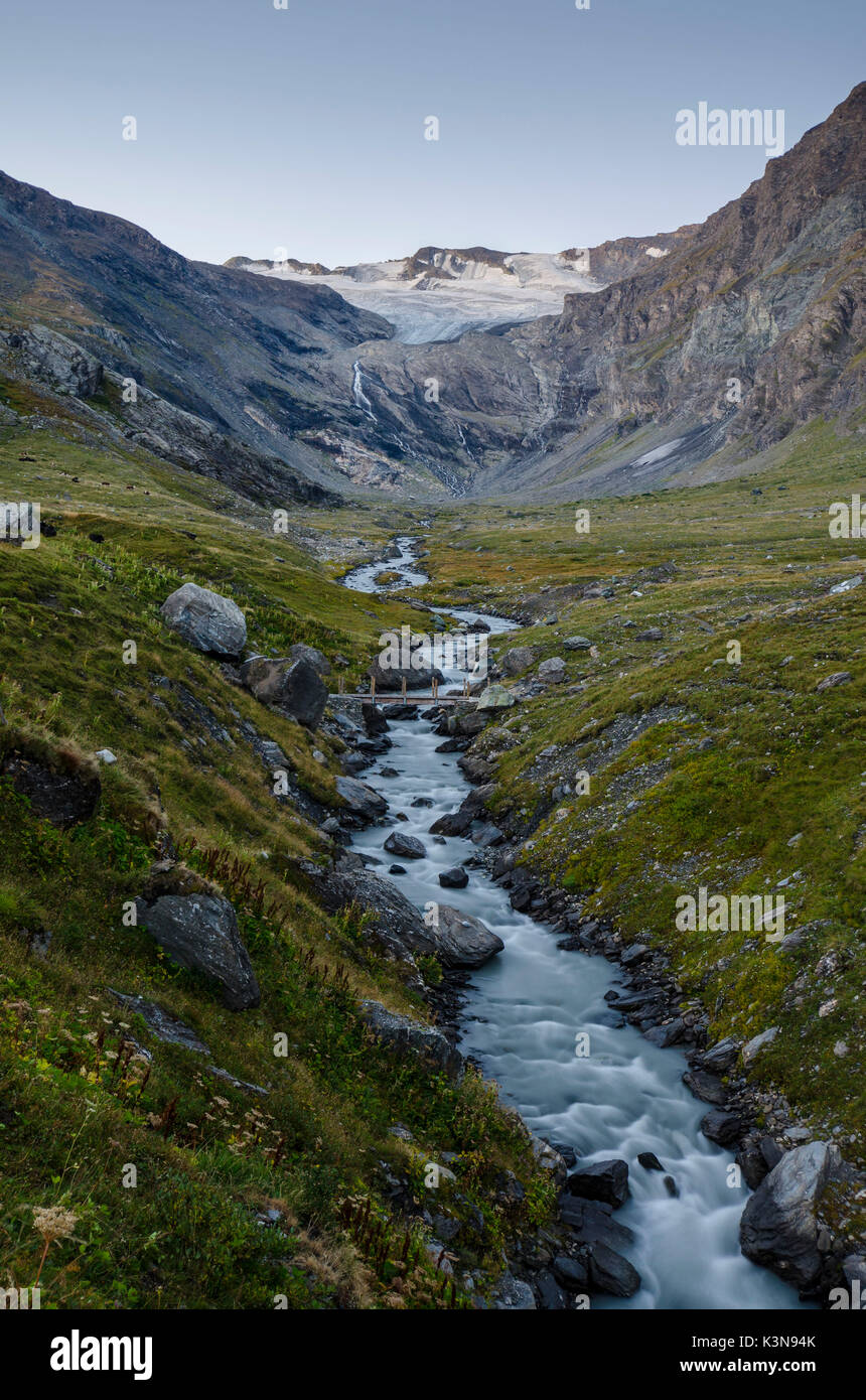 Parte superiore della valle, Valgrisenche, Valle d'Aosta, Italia Foto Stock