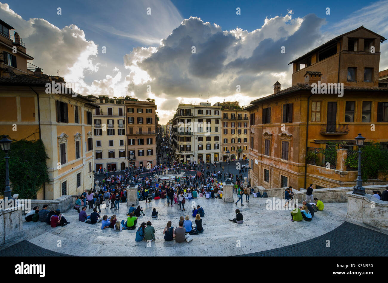 Scalinata di Spagna square (Roma, Lazio, l'Italia, l'Europa) Foto Stock