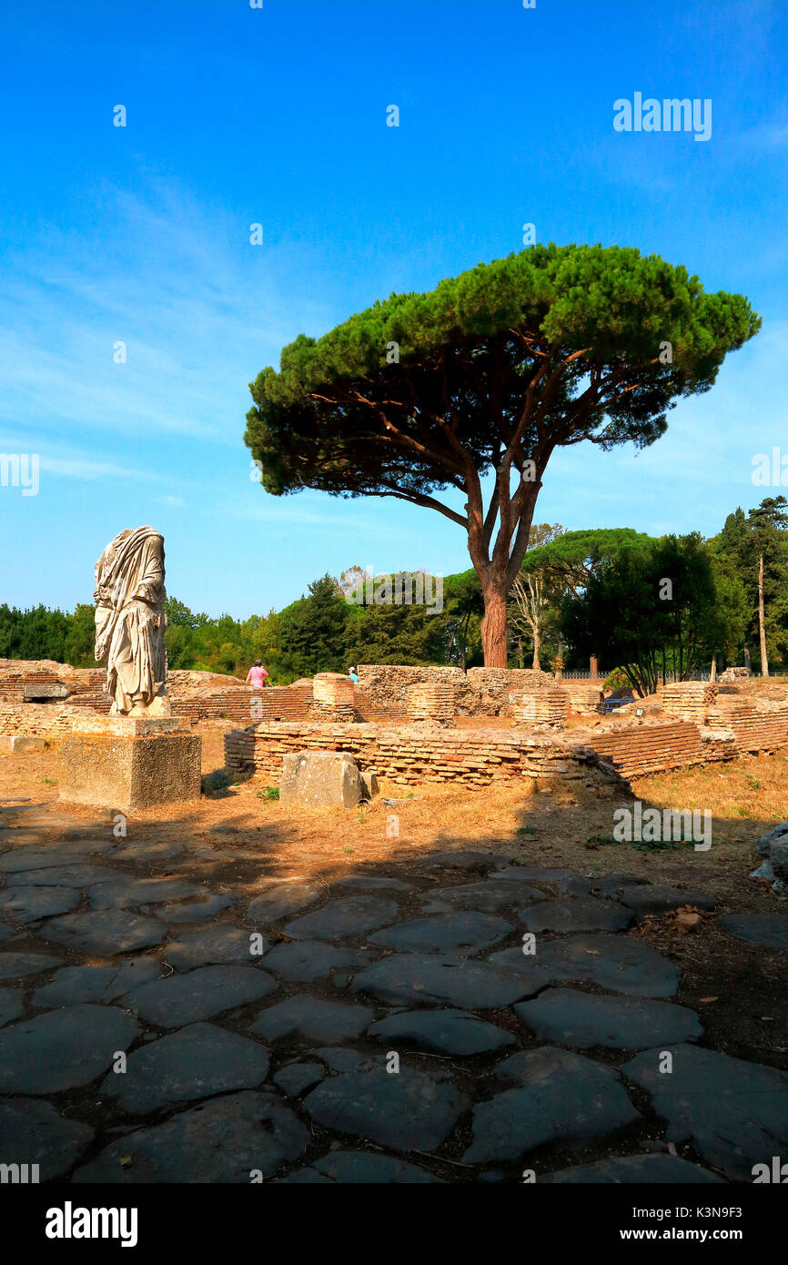 Area archeologica di Ostia Antica, il quartiere di Roma, lazio italia Foto Stock