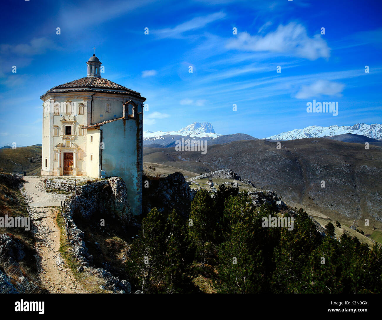 Santa Maria della Pietà , Parco Nazionale d'Abruzzo, L'Aquila district, Italia Foto Stock