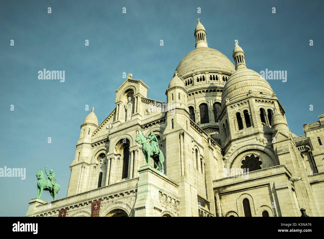 Vista sulla basilica del Sacre Coeur, Parigi, Francia Foto Stock