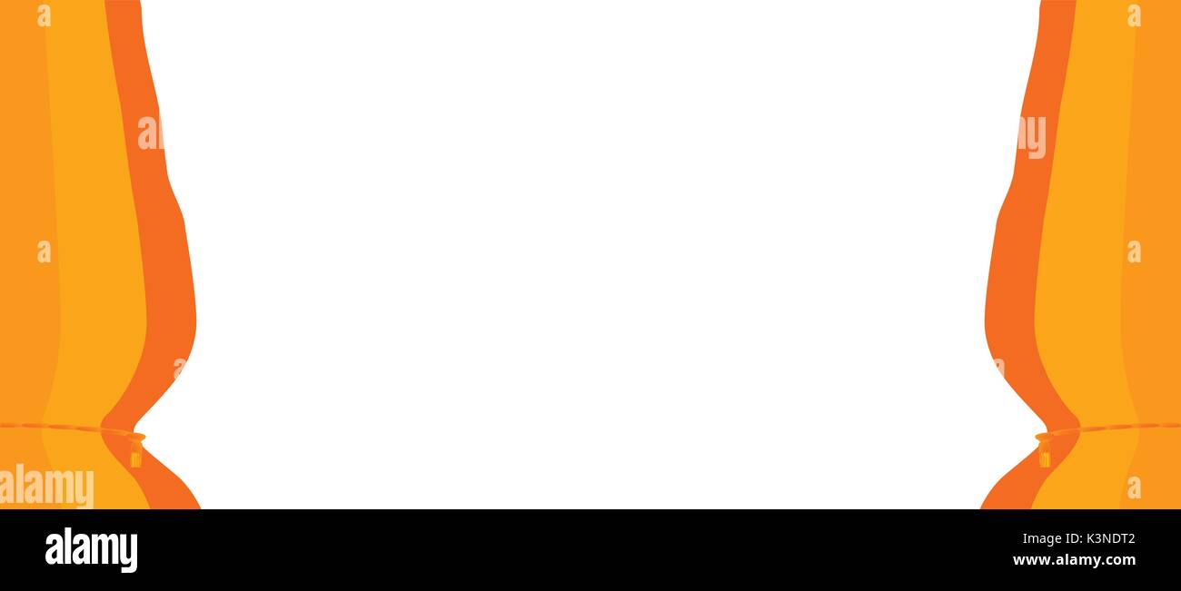 Aprire le tende impostato su sfondo bianco Illustrazione Vettoriale