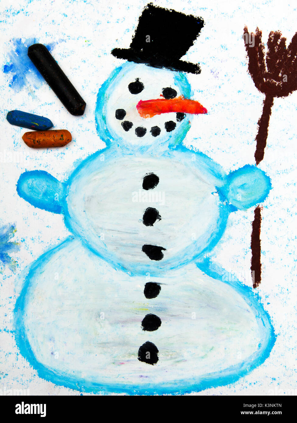 Foto Del Disegno Colorato Happy Pupazzo Di Neve Con La