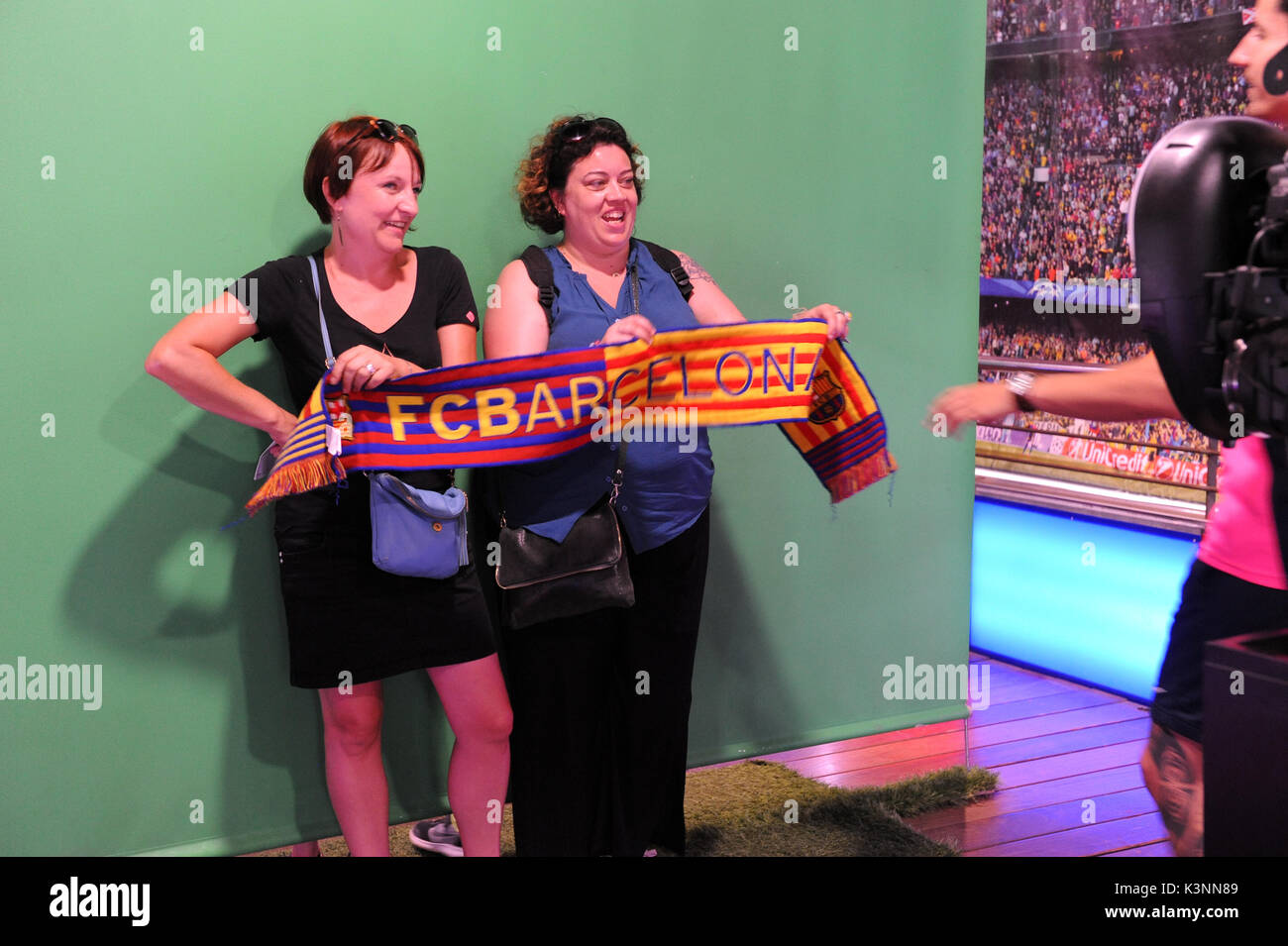 Servizio fotografico presso il fc barcelona museo e Nou Camp stadium tour. Foto Stock