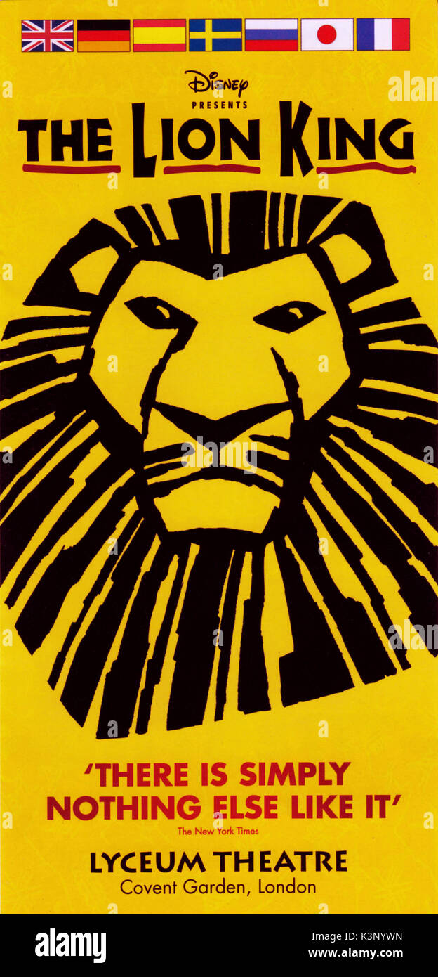 THE LION KING [programma teatro] Lyceum Theatre, London, 2014 Foto Stock