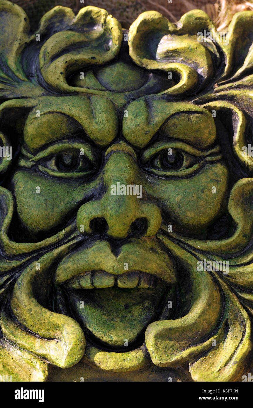 L'uomo verde giardino ornamenti statuario folklore figure storiche stregoneria iconico garden figure Foto Stock