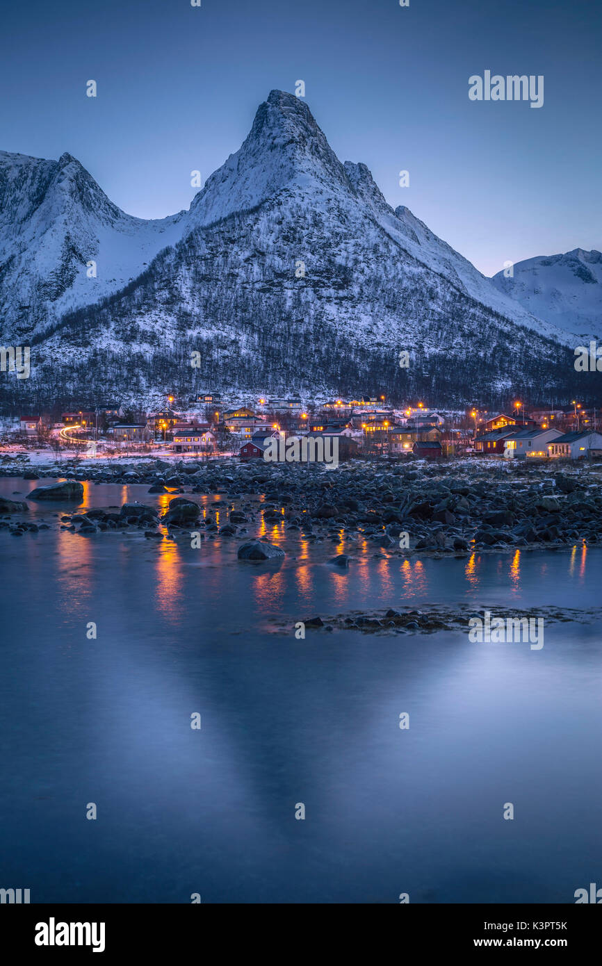 Mefjordvaer, Senja Isola, Norvegia Foto Stock