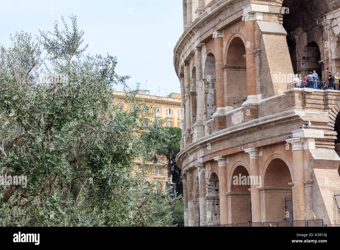 I dettagli architettonici dell' antico edificio del Colosseo il più grande anfiteatro mai costruito Roma Lazio Italia Europa Foto Stock