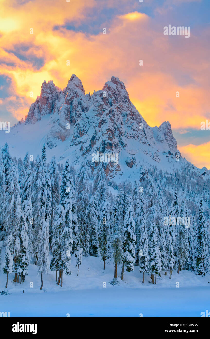 Lago Antorno,Cadini di Misurina,,auronzo,cadore,Dolomiti,alpi,veneto,Italia Foto Stock