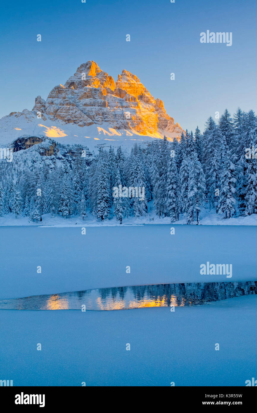 Tre Cime di Lavaredo,Lago Antorno,Misurina,Auronzo,Dolomiti,Veneto,Italia Foto Stock