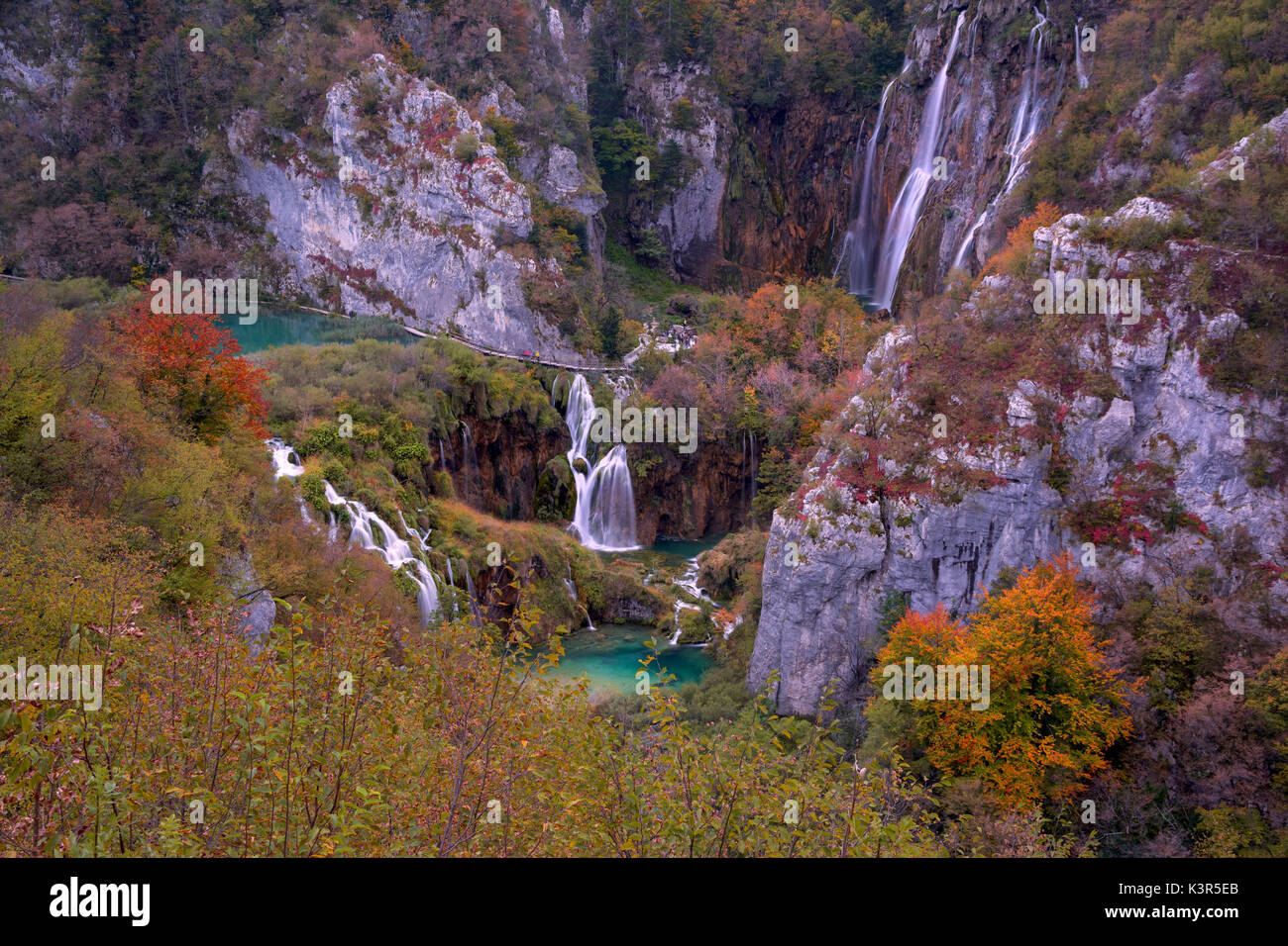 Il parco nazionale di Plitvice,Karlovac regione, Croazia distretto, l'Europa. Foto Stock