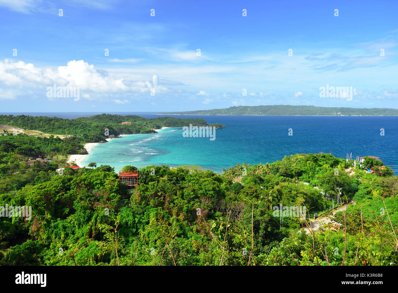 Scenario di boracay vista dal monte luho Foto Stock