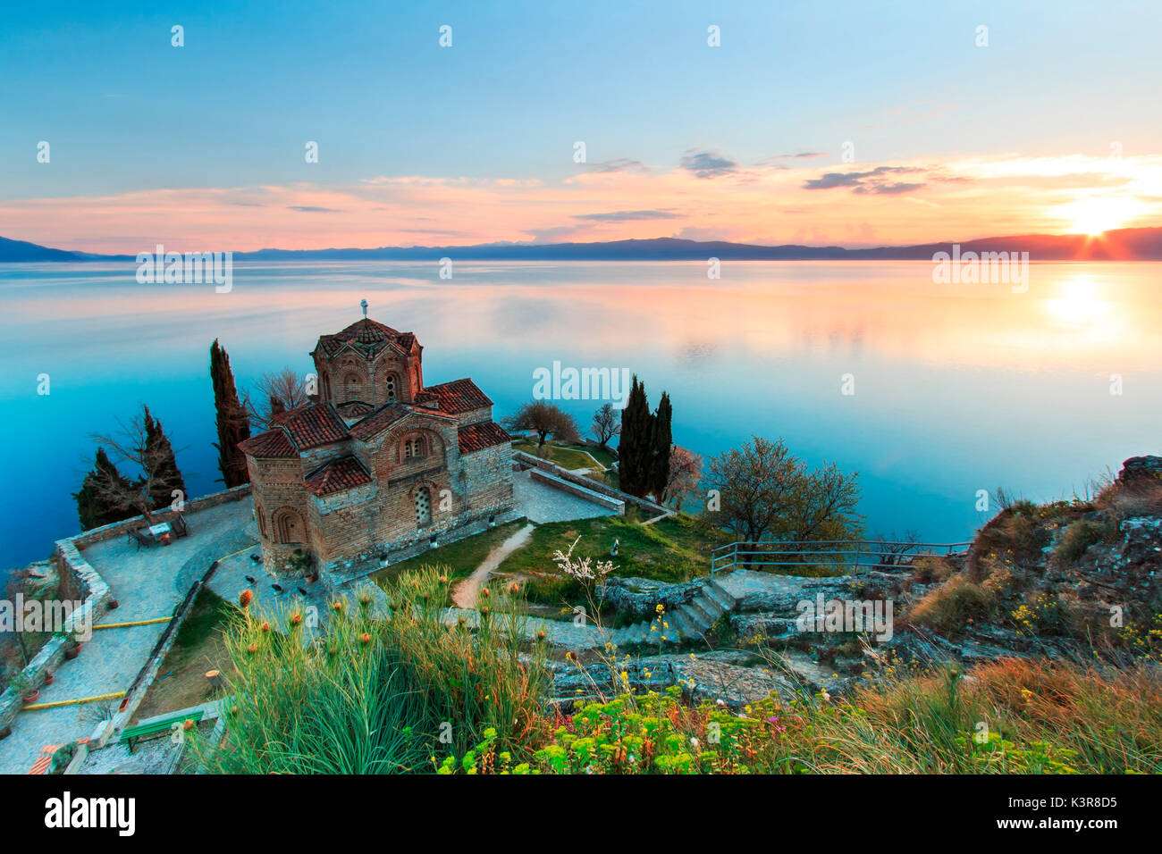 Sveti (SAN) Jovan Kaneo chiesa sul lago di Ohrid Macedonia Foto Stock