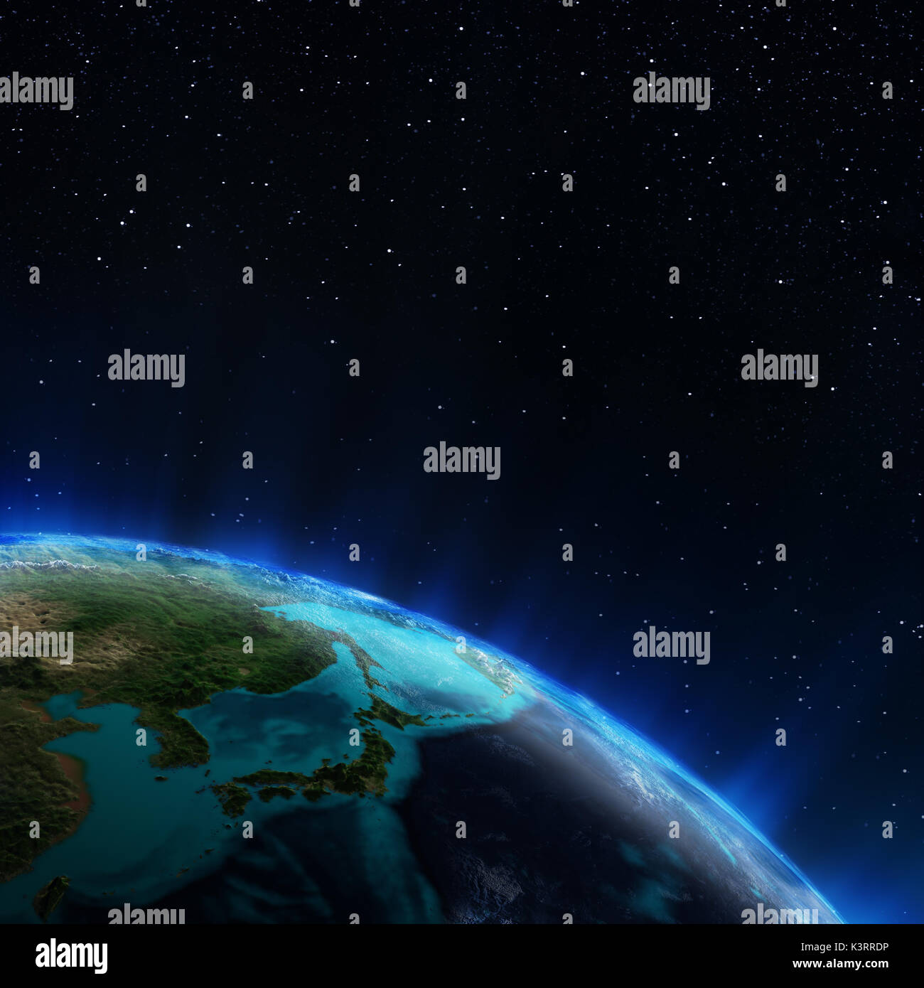 Il Giappone. Gli elementi di questa immagine fornita dalla NASA il rendering 3D Foto Stock