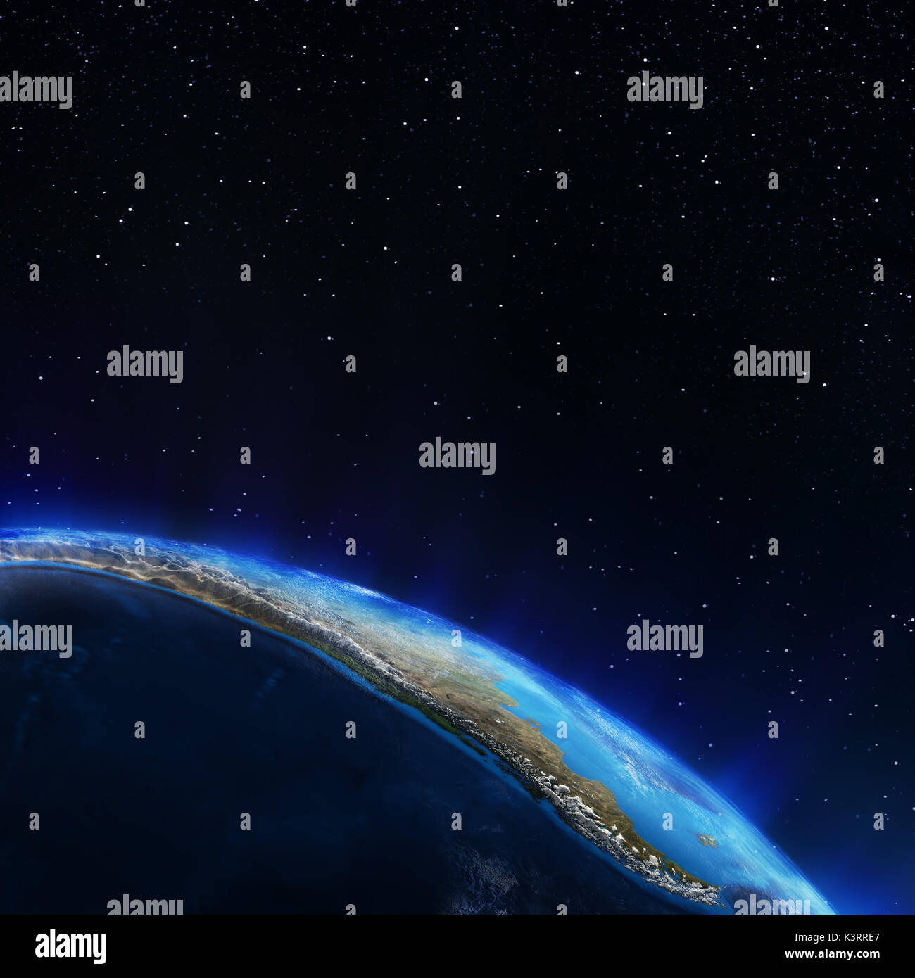 Sud America. Gli elementi di questa immagine fornita dalla NASA il rendering 3D Foto Stock