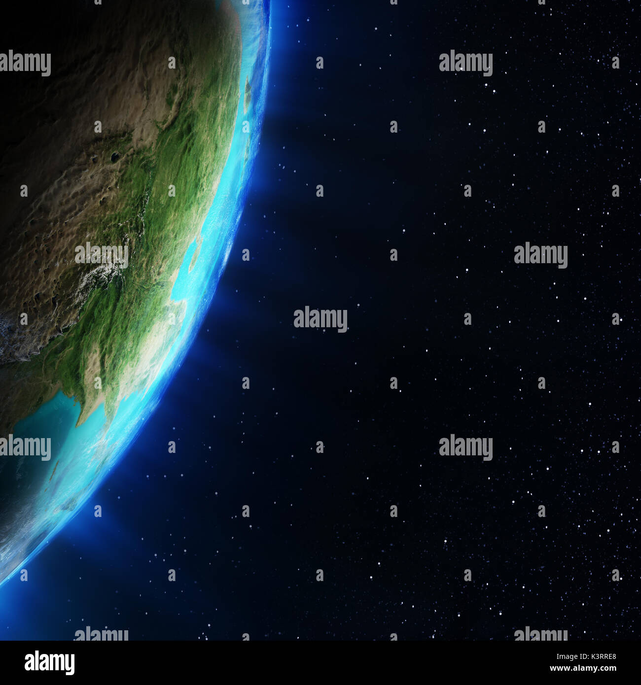 Asia. Gli elementi di questa immagine fornita dalla NASA il rendering 3D Foto Stock