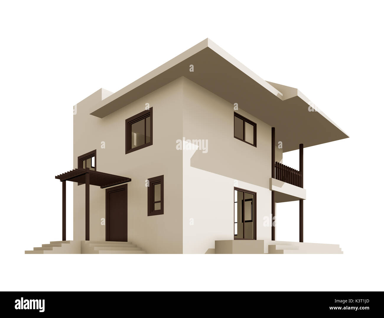 Cottage 3d rendering costruzione Foto Stock