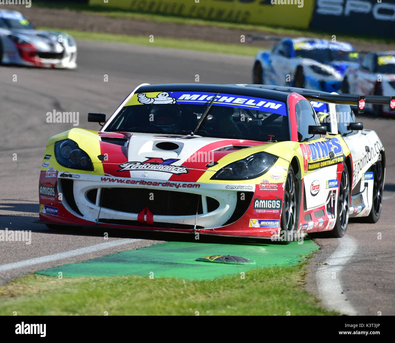 Carl Boardley, Xentek Motorsport, Ginetta G55, Michelin Ginetta GT4 SuperCup, BTCC Rockingham, Rockingham Motorsport Speedway, Domenica, 27 agosto, 2 Foto Stock