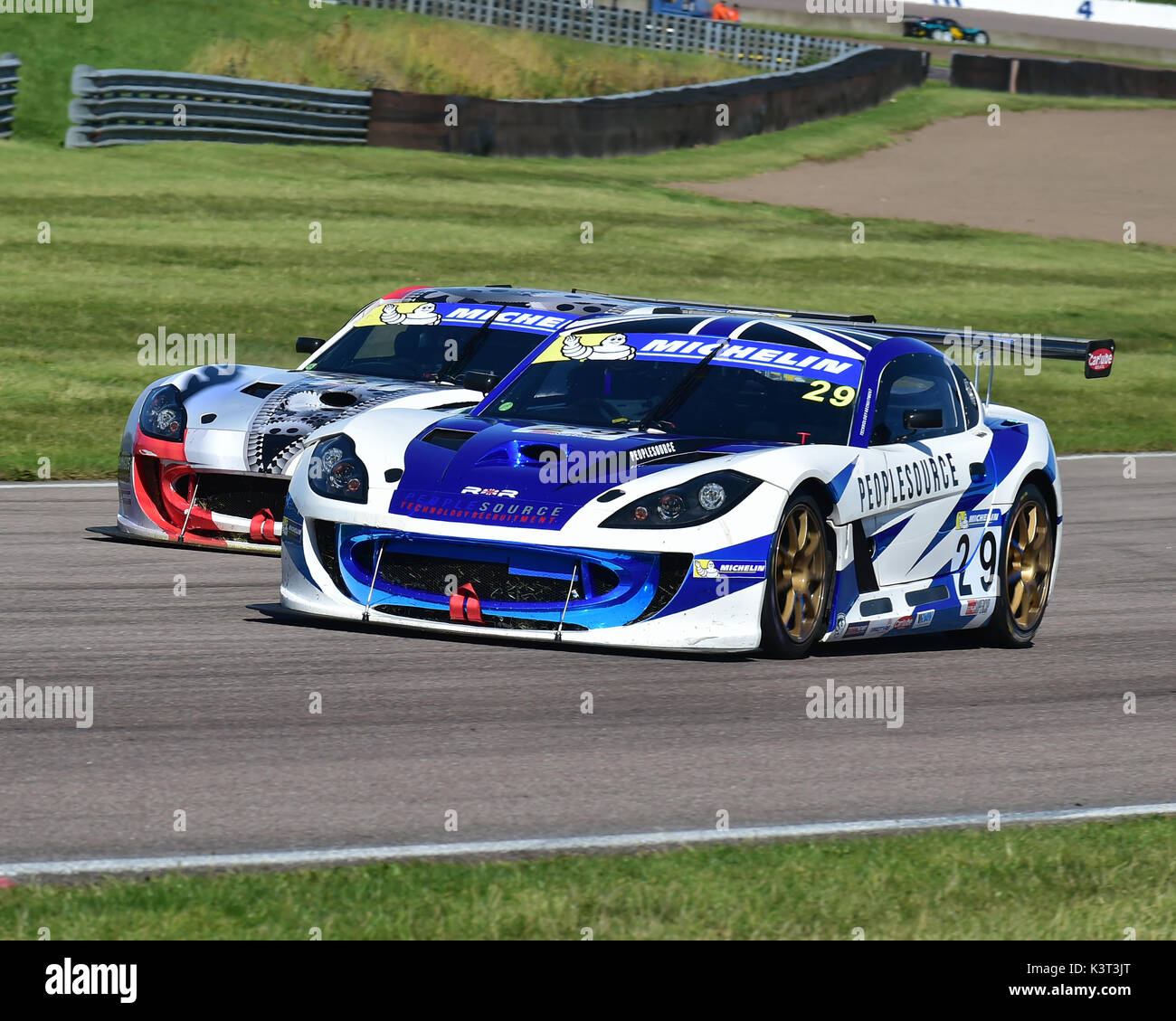 Jason Baker, Rob Boston Racing, Ginetta G55, Michelin Ginetta GT4 SuperCup, BTCC Rockingham, Rockingham Motorsport Speedway, Domenica, 27 agosto, 201 Foto Stock