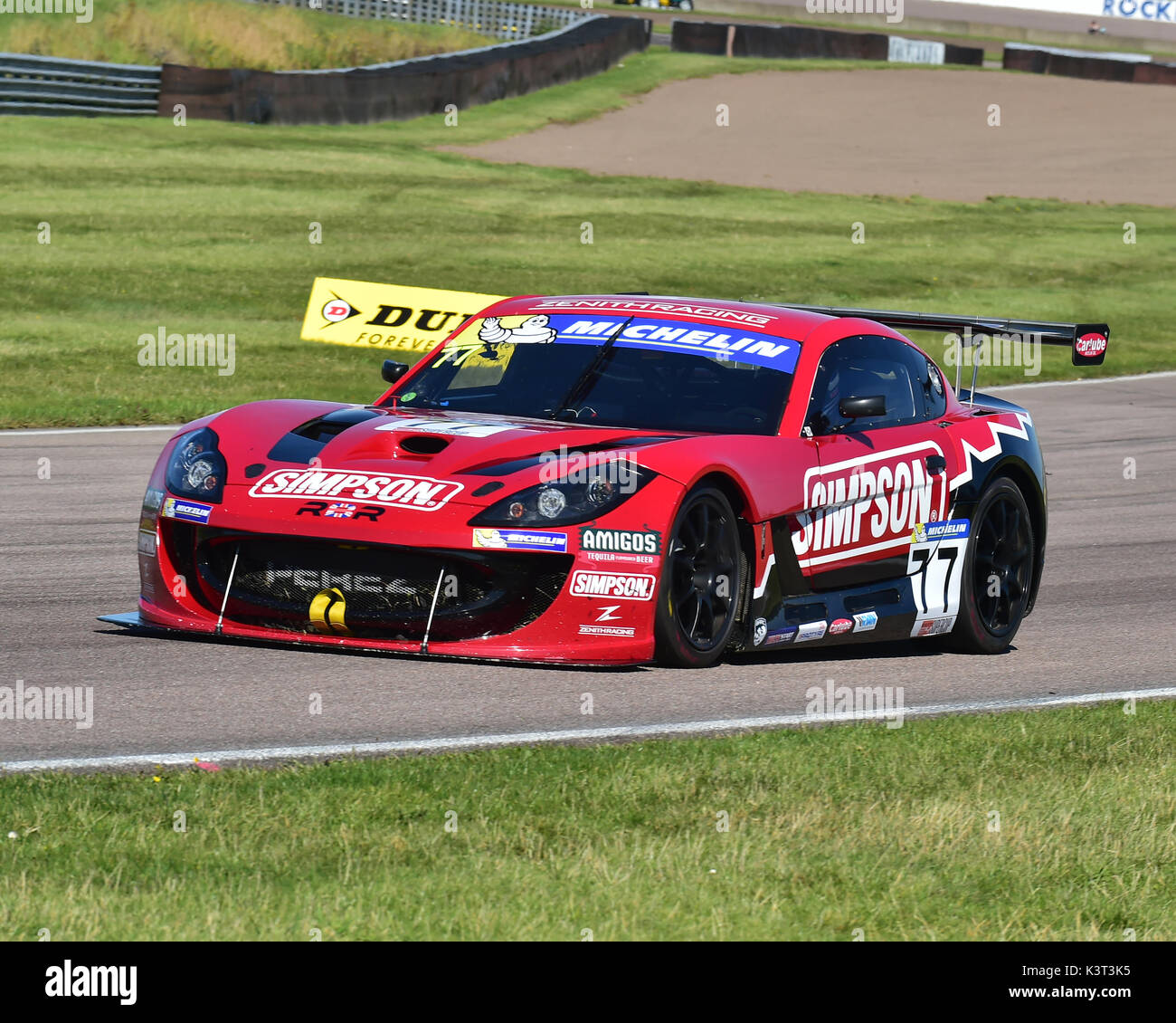 Seb Perez, Rob Boston Racing, Ginetta G55, Michelin Ginetta GT4 SuperCup, BTCC Rockingham, Rockingham Motorsport Speedway, domenica 27 agosto, 2017 Foto Stock