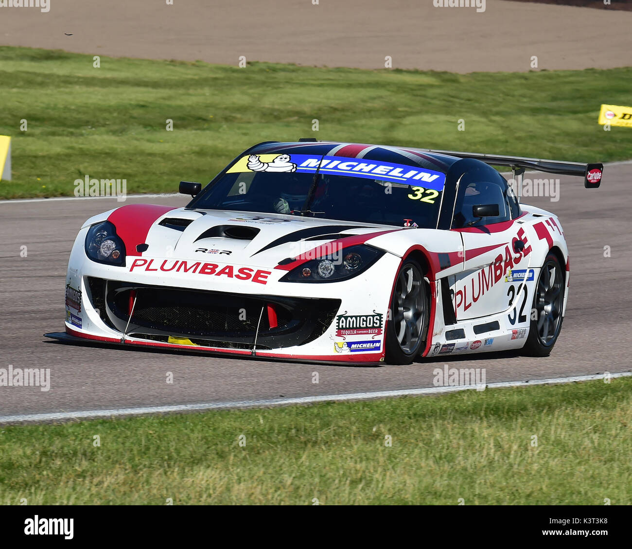Charles Ladell, Rob Boston Racing, Ginetta G55, Michelin Ginetta GT4 SuperCup, BTCC Rockingham, Rockingham Motorsport Speedway, Domenica, 27 agosto, Foto Stock
