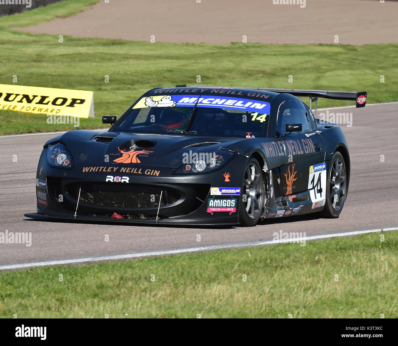 Declan Jones, Rob Boston Racing, Ginetta G55, Michelin Ginetta GT4 SuperCup, BTCC Rockingham, Rockingham Motorsport Speedway, Domenica, 27 agosto, 20 Foto Stock