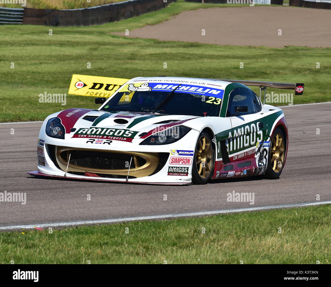 George Gamble, Rob Boston Racing, Ginetta G55, Michelin Ginetta GT4 SuperCup, BTCC Rockingham, Rockingham Motorsport Speedway, Domenica, 27 agosto, 2 Foto Stock