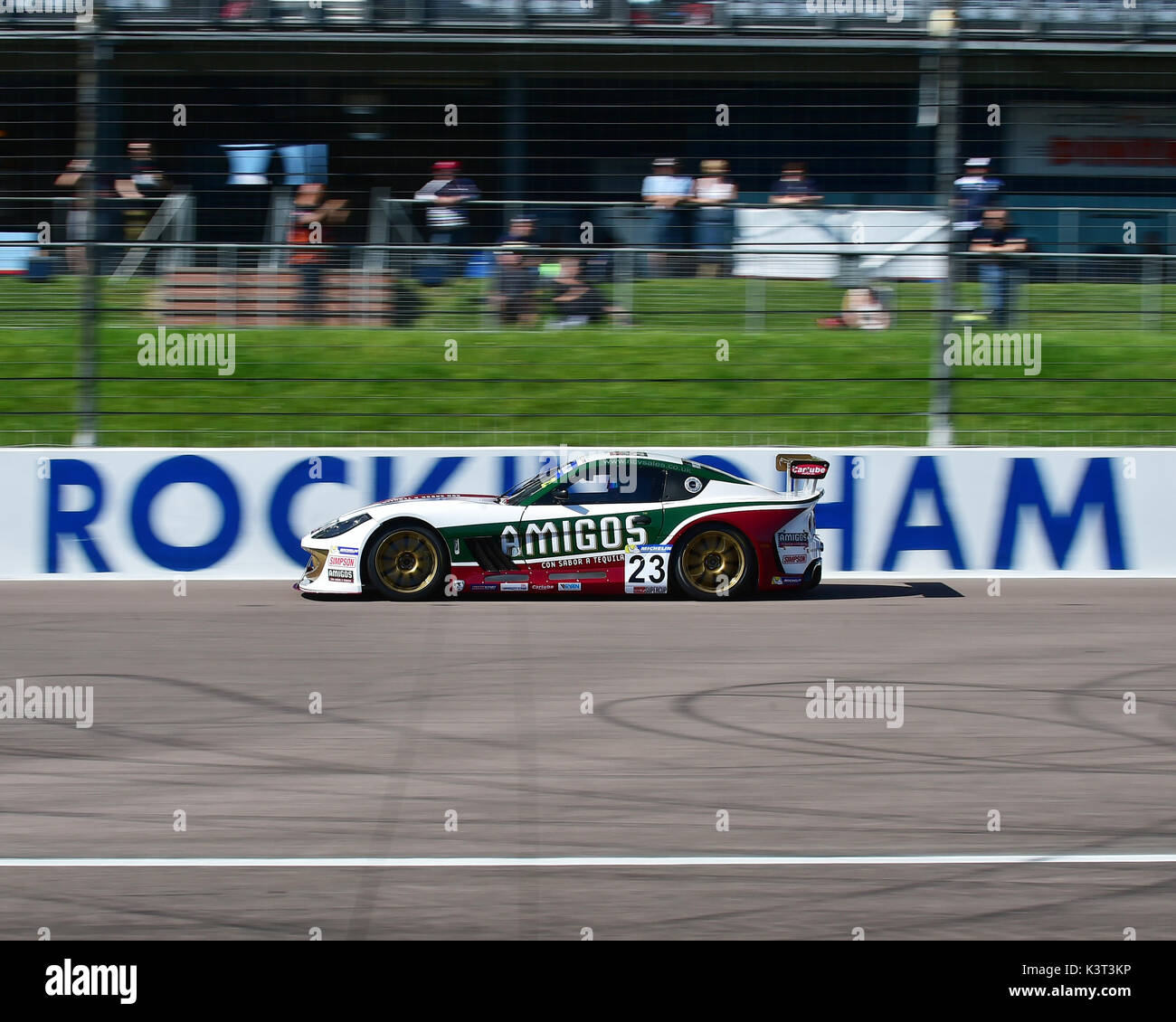 George Gamble, Rob Boston Racing, Ginetta G55, Michelin Ginetta GT4 SuperCup, BTCC Rockingham, Rockingham Motorsport Speedway, Domenica, 27 agosto, 2 Foto Stock