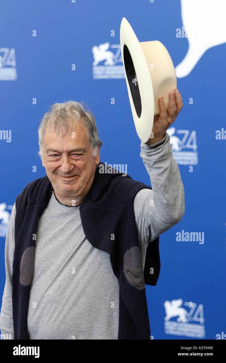 Venezia, Italia. 3 Sep, 2017. Il regista Stephen Frears al photocall del film 'Victoria e Abdul', 74a Venezia Festival Internazionale del Film di Credito Credito: Ottavia Da Re/Sintesi/Alamy Live News Foto Stock