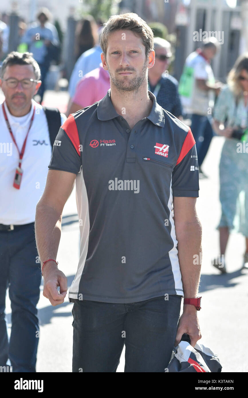 Monza, Italia. 03Sep, 2017. Monza. Formula Uno Gp di Monza 2017. Paddok arrals nella foto: Romain Grosjean Credit: Indipendente Photo Agency Srl/Alamy Live News Foto Stock