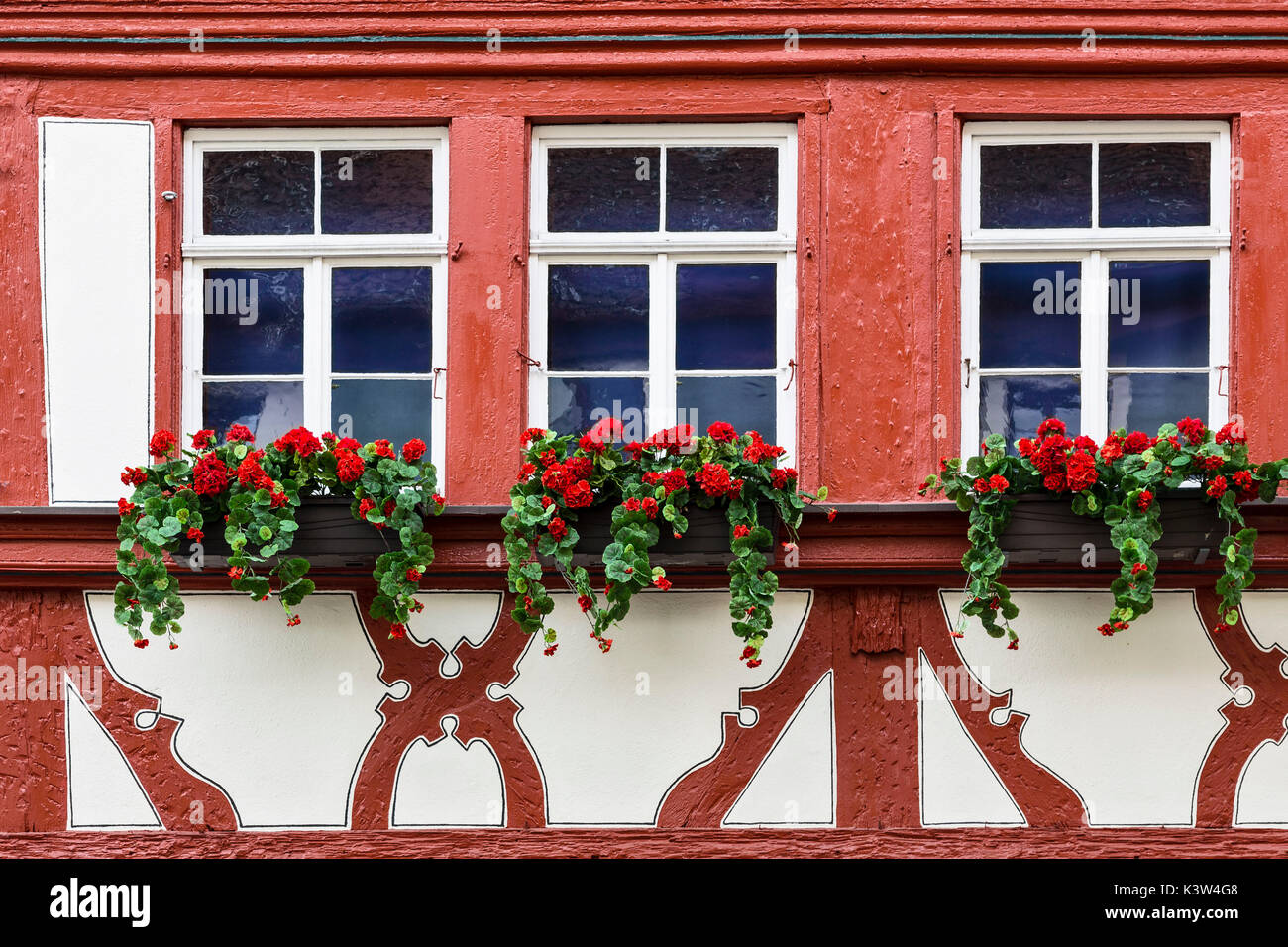 Rothenburg ob der Tauber, Baviera, Germania, Europa. Le tipiche case in Rothenburg ob der Tauber Foto Stock