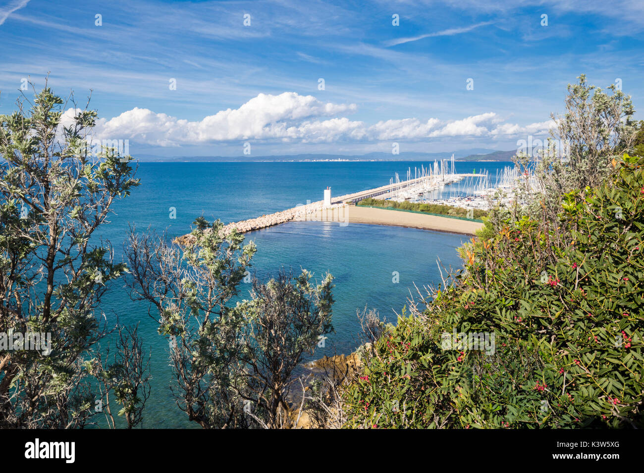 Vedute della marina di Punta Ala Punta Ala, Castiglione della Pescaia, Maremma, provincia di Grosseto, Toscana, Italia, Europa Foto Stock