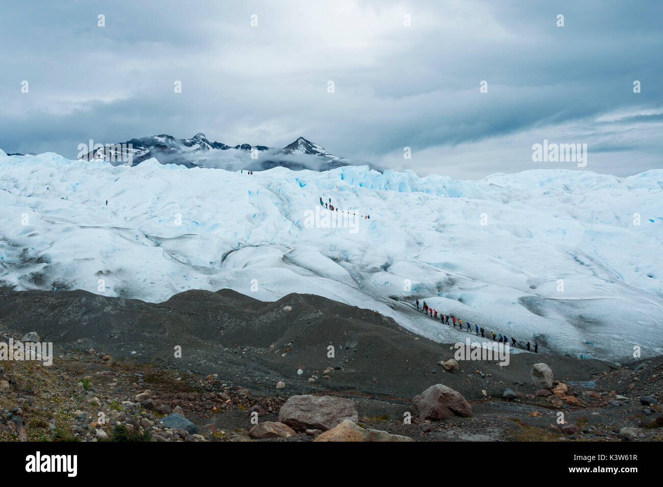 Argentina, Patagonia, El Calafate ,Parco nazionale Los Glaciares, a piedi sul ghiacciaio Perito Moreno Foto Stock