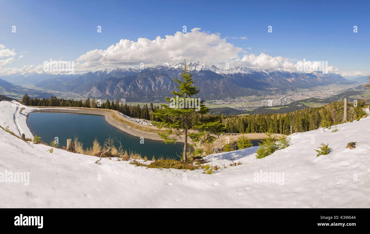 Panoramasee, Mutterer Alm, Mutters, terra di Innsbruck, in Tirolo - Tirolo, Austria, Europa Foto Stock