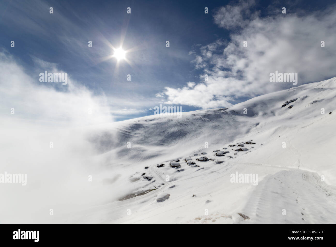 Pian mune,antico borgo,val Padana, Piemonte, Italia. Foto Stock