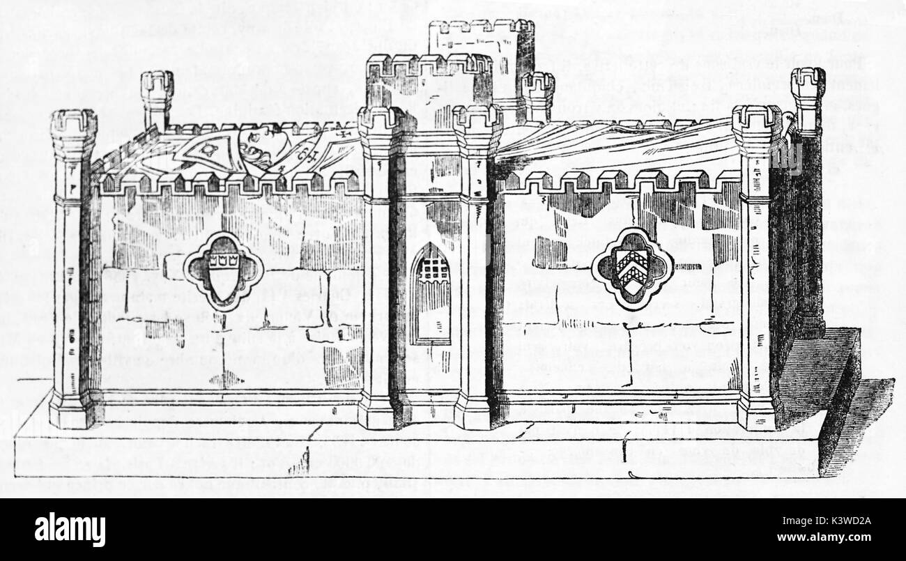 Vecchia illustrazione di Filippo I di Heinsberg (1130 - 1191), arcivescovo di Colonia, tomba nella cattedrale di Colonia. Da autore non identificato, pubblicato il magasin pittoresco, Parigi, 1841 Foto Stock