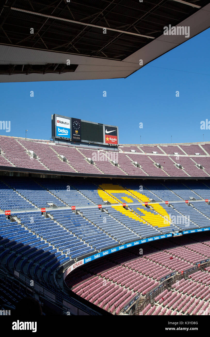 Il FC Barcelona Camp Nou tour e Museo esperienza Mes que club delle nazioni unite Foto Stock
