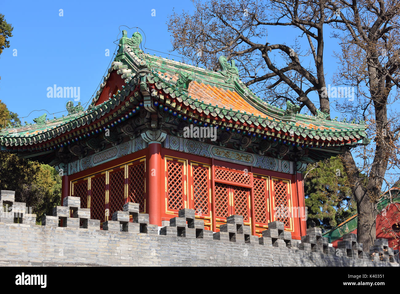 Il parco Beihai scenario in primavera,Beijing, Cina. Foto Stock