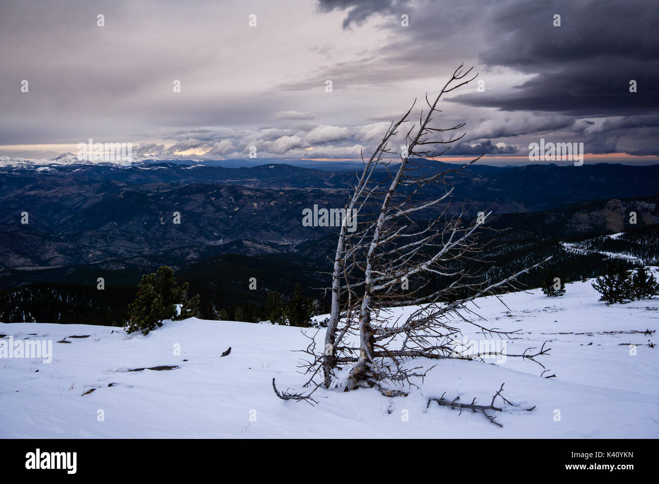 Nuvole temporalesche su Denver, dal capo di montagna. Foto Stock